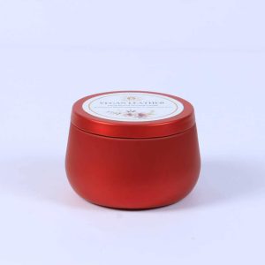 Wind Song Matte Red Metal Jar Scented Candle 140g, Natural Soy Wax Aromatherapy Candle with Lid, Portable Home Fragrance Decor & Holiday Gift