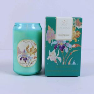 Cola Fizz Soda Can Shaped Glass Scented Candle 300g, Vintage Floral Printed Gift Box Natural Soy Wax Candle, Large Home Aromatherapy Decor & Luxury Present