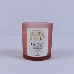 Dawn Warm Daily Matte Pink Glass Scented Candle 200g, Natural Soy Wax Aromatherapy Candle, Minimalist Home Fragrance Decor & Gift for Bedroom Bathroom